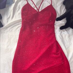 Elegant Red Glitter Dress